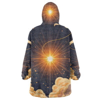 Grumpy Frog Wearable Blanket Hoodie with Refuse to Study Quote and Starburst Pattern