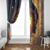 Grumpy Frog Window Curtain with Refuse to Study Quote and Starburst Pattern