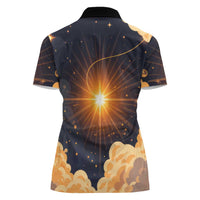 Grumpy Frog Women Polo Shirt with Refuse to Study Quote and Starburst Pattern