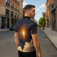 Grumpy Frog Zipper Polo Shirt with Refuse to Study Quote and Starburst Pattern