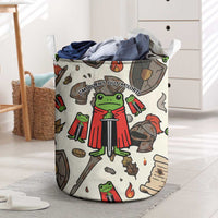 Funny Cartoon Knight Frog Laundry Basket Medieval Mood Meme