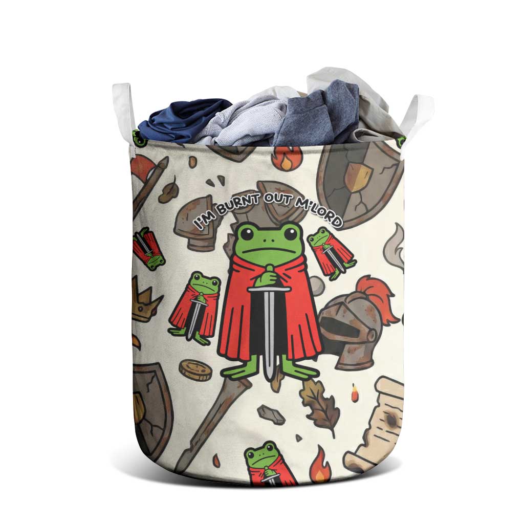 Funny Cartoon Knight Frog Laundry Basket Medieval Mood Meme