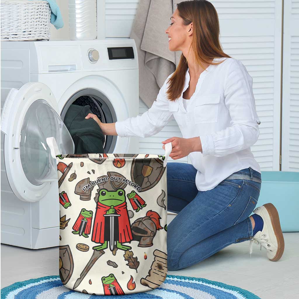Funny Cartoon Knight Frog Laundry Basket Medieval Mood Meme