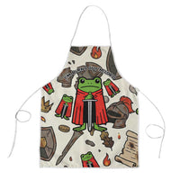 Funny Cartoon Knight Frog Apron Medieval Mood Meme