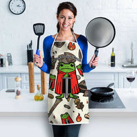 Funny Cartoon Knight Frog Apron Medieval Mood Meme