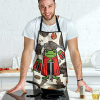 Funny Cartoon Knight Frog Apron Medieval Mood Meme