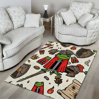 Funny Cartoon Knight Frog Area Rug Medieval Mood Meme