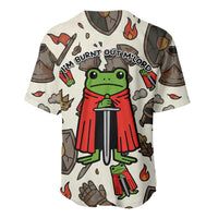 Funny Cartoon Knight Frog Baseball Jersey Medieval Mood Meme