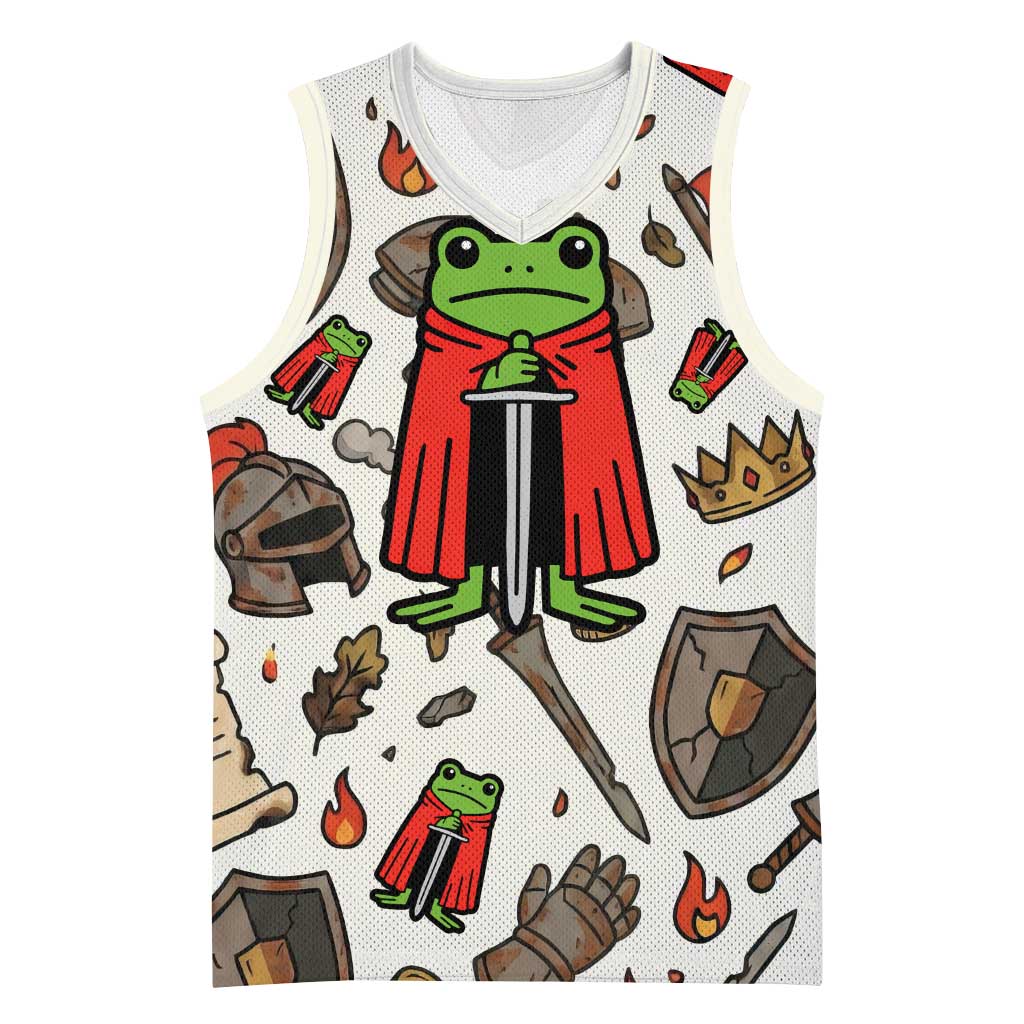 Funny Cartoon Knight Frog Basketball Jersey Medieval Mood Meme
