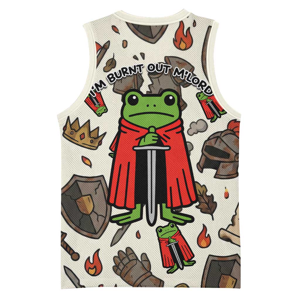 Funny Cartoon Knight Frog Basketball Jersey Medieval Mood Meme