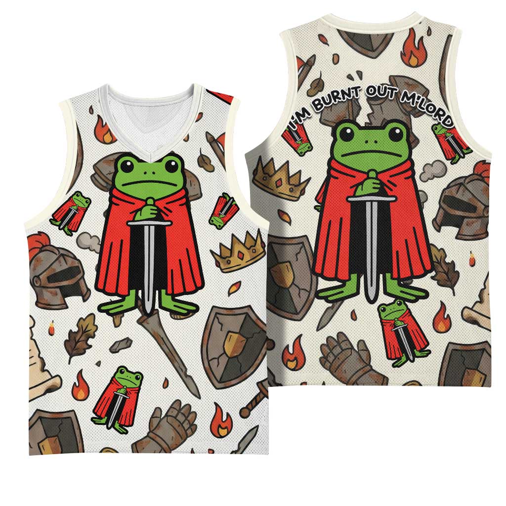 Funny Cartoon Knight Frog Basketball Jersey Medieval Mood Meme