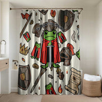 Funny Cartoon Knight Frog Bathroom Set Medieval Mood Meme