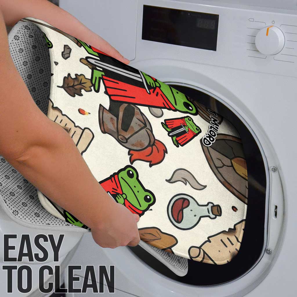 Funny Cartoon Knight Frog Bathroom Set Medieval Mood Meme