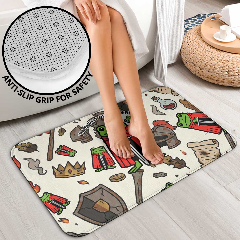 Funny Cartoon Knight Frog Bathroom Set Medieval Mood Meme