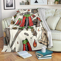 Funny Cartoon Knight Frog Blanket Medieval Mood Meme