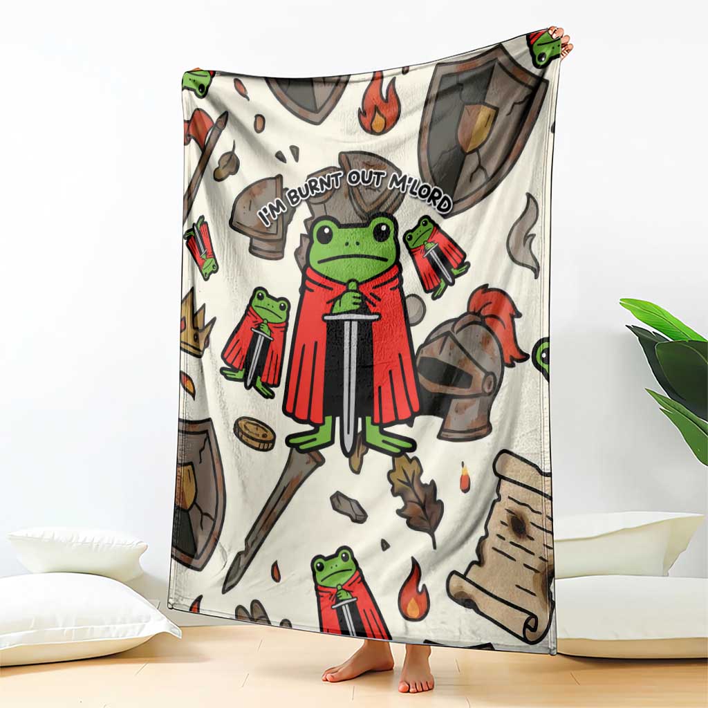 Funny Cartoon Knight Frog Blanket Medieval Mood Meme