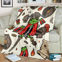 Funny Cartoon Knight Frog Blanket Medieval Mood Meme