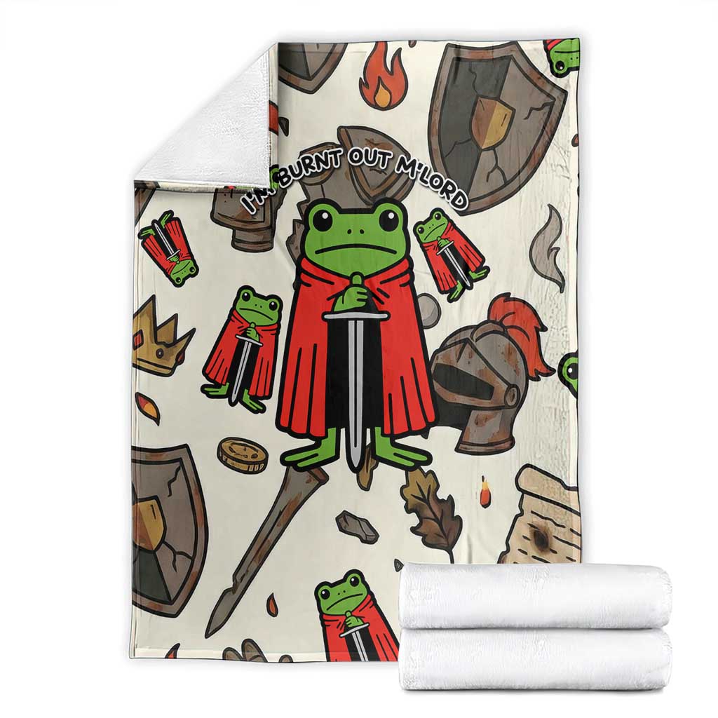 Funny Cartoon Knight Frog Blanket Medieval Mood Meme