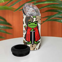 Funny Cartoon Knight Frog 4 in 1 Can Cooler Tumbler Medieval Mood Meme