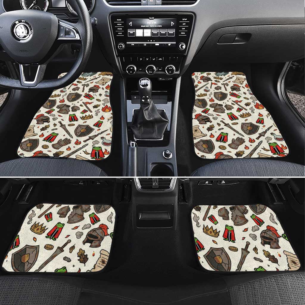 Funny Cartoon Knight Frog Car Mats Medieval Mood Meme