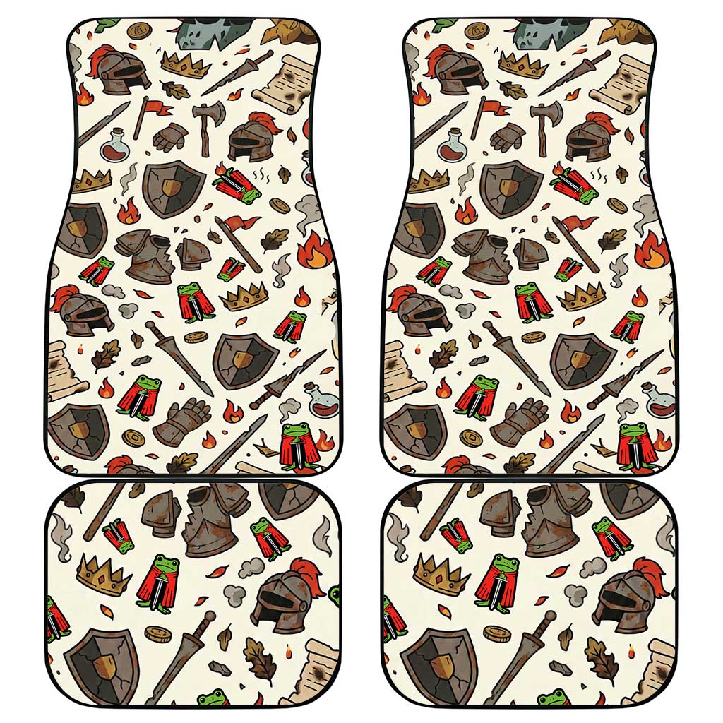 Funny Cartoon Knight Frog Car Mats Medieval Mood Meme