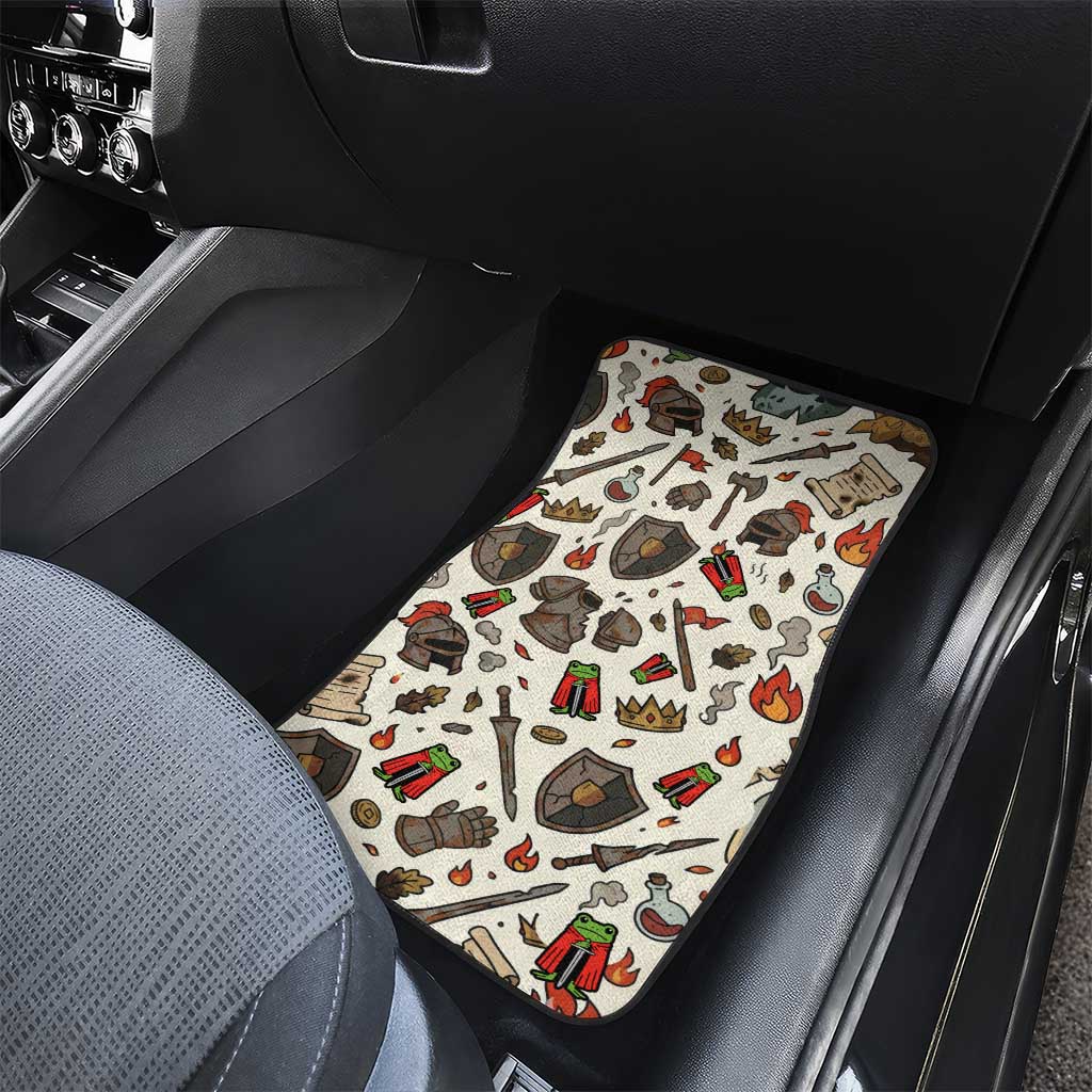 Funny Cartoon Knight Frog Car Mats Medieval Mood Meme