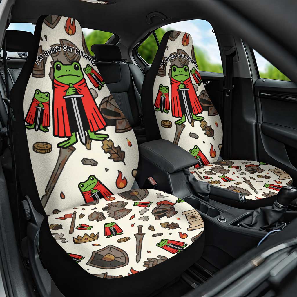 Funny Cartoon Knight Frog Car Seat Cover Medieval Mood Meme