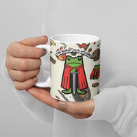 Funny Cartoon Knight Frog Ceramic Mug Medieval Mood Meme