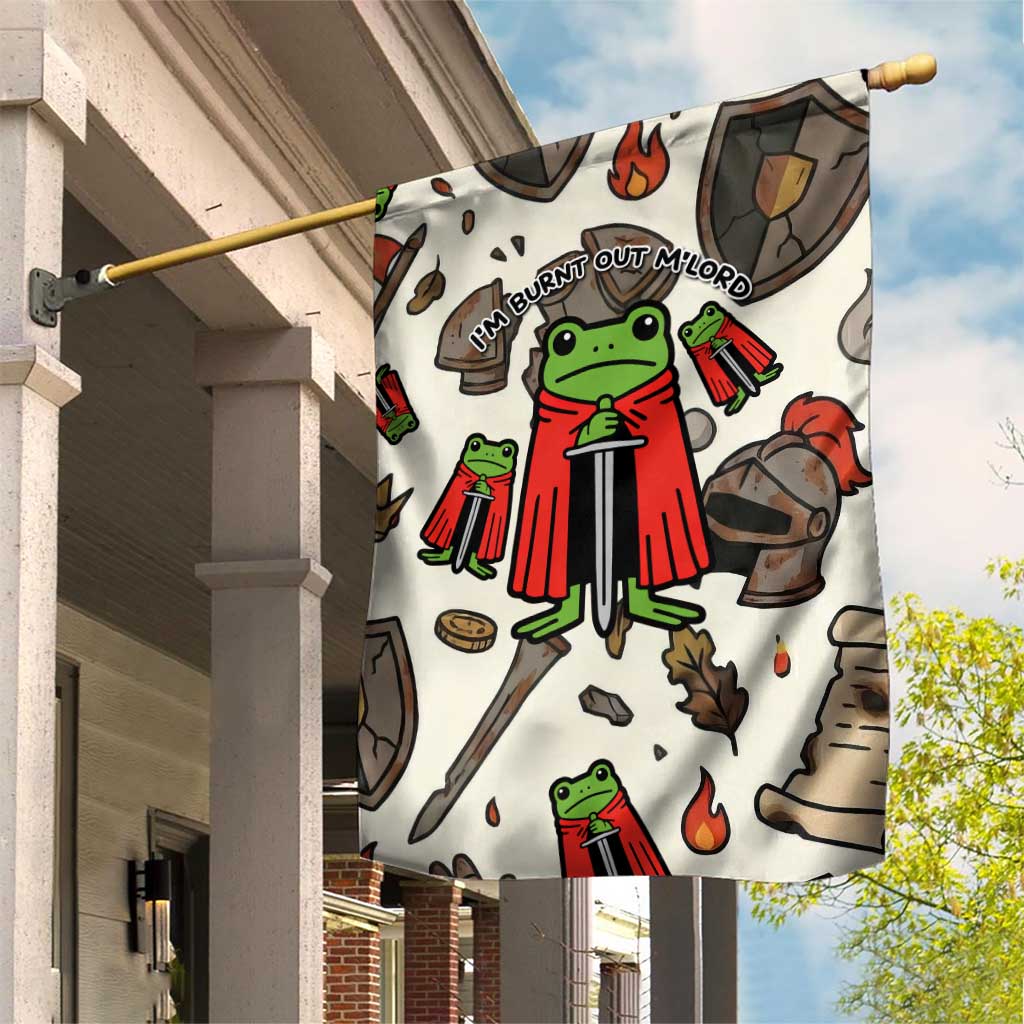 Funny Cartoon Knight Frog Garden Flag Medieval Mood Meme