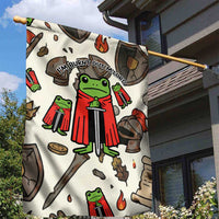 Funny Cartoon Knight Frog Garden Flag Medieval Mood Meme