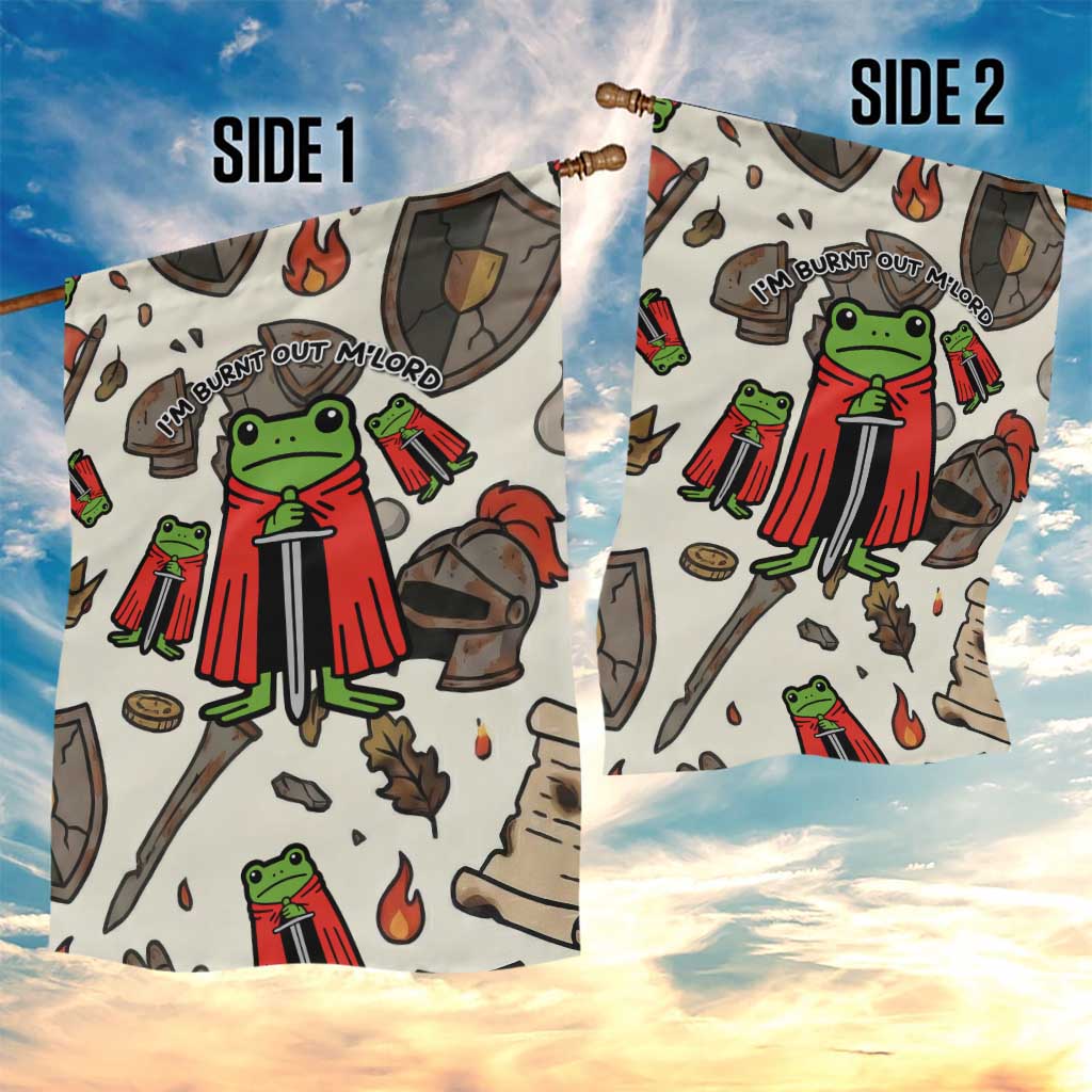 Funny Cartoon Knight Frog Garden Flag Medieval Mood Meme