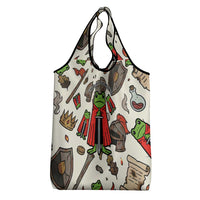 Funny Cartoon Knight Frog Grocery Bag Medieval Mood Meme