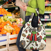 Funny Cartoon Knight Frog Grocery Bag Medieval Mood Meme