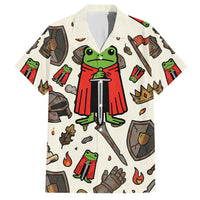 Funny Cartoon Knight Frog Hawaiian Shirt Medieval Mood Meme