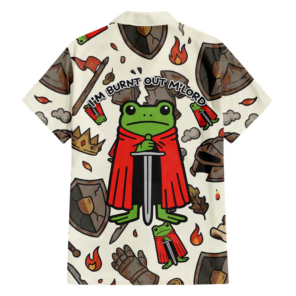 Funny Cartoon Knight Frog Hawaiian Shirt Medieval Mood Meme