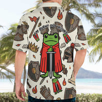 Funny Cartoon Knight Frog Hawaiian Shirt Medieval Mood Meme