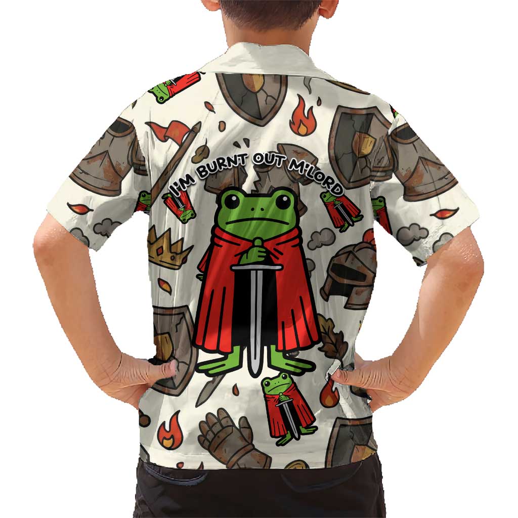 Funny Cartoon Knight Frog Hawaiian Shirt Medieval Mood Meme