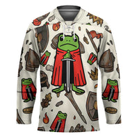 Funny Cartoon Knight Frog Hockey Jersey Medieval Mood Meme