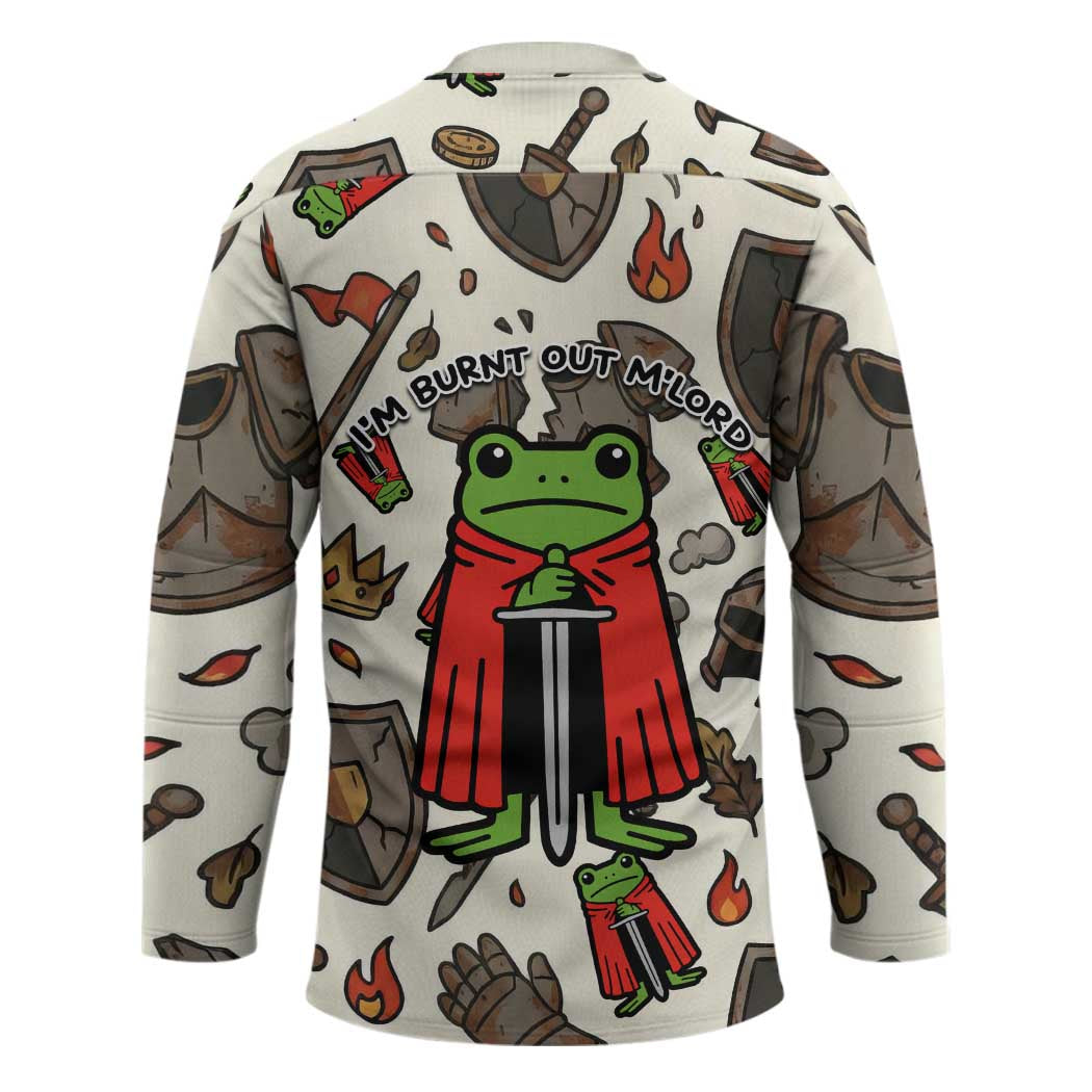 Funny Cartoon Knight Frog Hockey Jersey Medieval Mood Meme