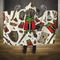 Funny Cartoon Knight Frog Hooded Blanket Medieval Mood Meme