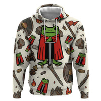 Funny Cartoon Knight Frog Hoodie Medieval Mood Meme
