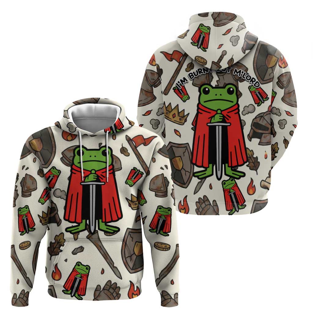 Funny Cartoon Knight Frog Hoodie Medieval Mood Meme