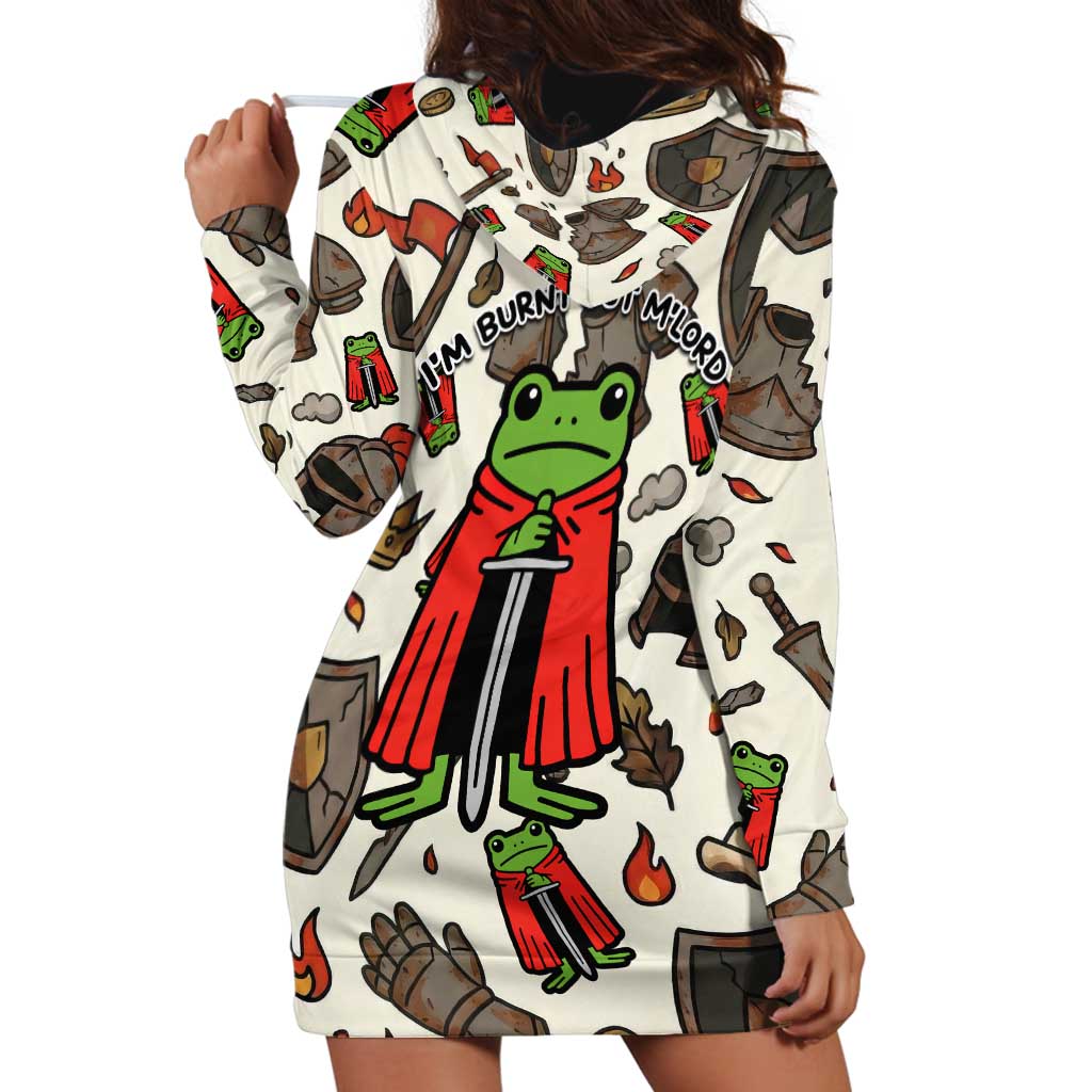 Funny Cartoon Knight Frog Hoodie Dress Medieval Mood Meme