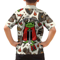 Funny Cartoon Knight Frog Kid Hawaiian Shirt Medieval Mood Meme