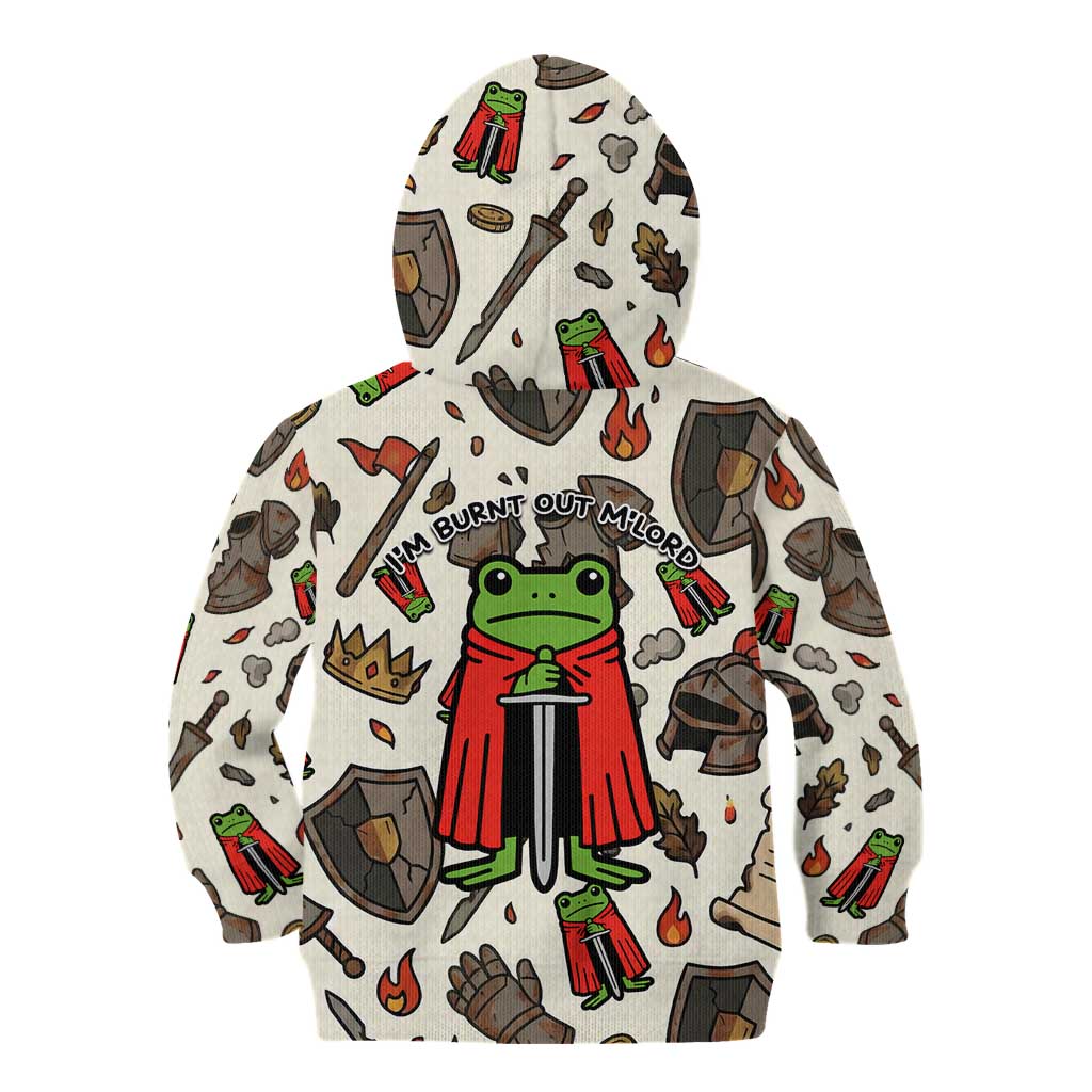 Funny Cartoon Knight Frog Kid Hoodie Medieval Mood Meme
