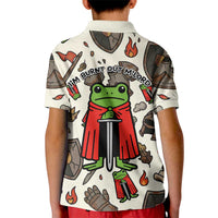 Funny Cartoon Knight Frog Kid Polo Shirt Medieval Mood Meme