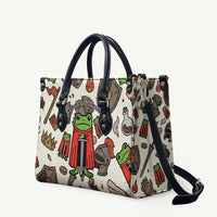 Funny Cartoon Knight Frog Leather Bag Medieval Mood Meme