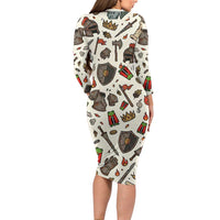 Funny Cartoon Knight Frog Long Sleeve Bodycon Dress Medieval Mood Meme