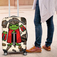 Funny Cartoon Knight Frog Luggage Cover Medieval Mood Meme