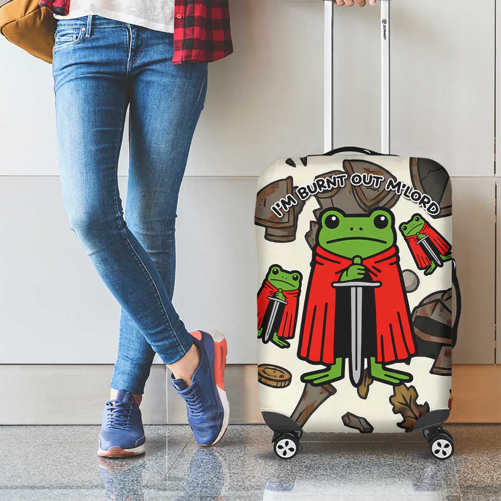 Funny Cartoon Knight Frog Luggage Cover Medieval Mood Meme